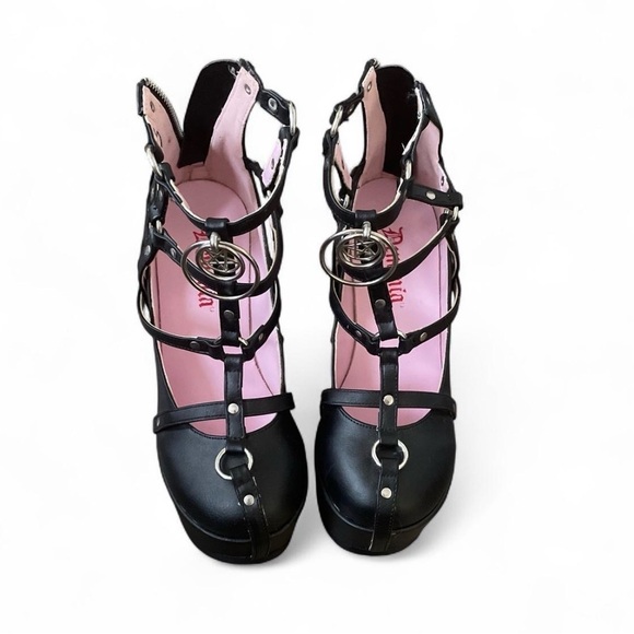 Demonia Shoes - Demonia black pentagram platforms